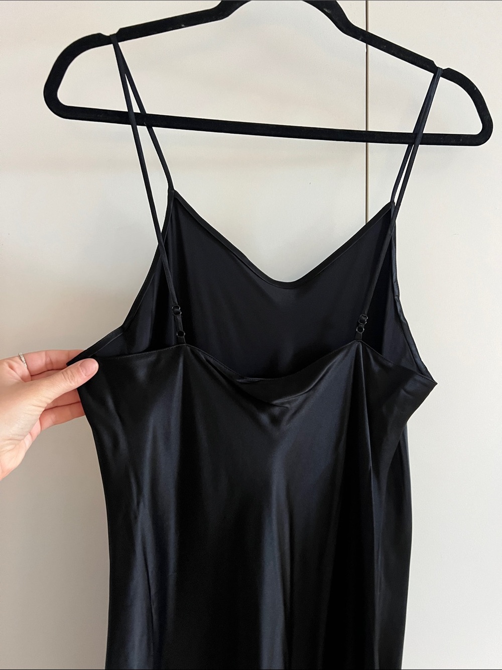 Quince Black 100% Washable Silk Maxi Slip Dress Size L - Picture 5 of 11